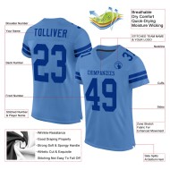 Custom Light Blue Royal Mesh Authentic Football Jersey Custom Light Blue Royal Mesh Authentic Football Jersey