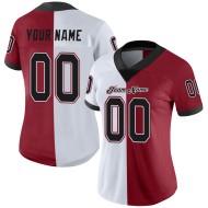 Custom Cardinal Black-White Mesh Split Fashion Football Jersey Custom Cardinal Black-White Mesh Split Fashion Football Jersey