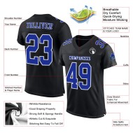 Custom Black Royal-White Mesh Authentic Football Jersey Custom Black Royal-White Mesh Authentic Football Jersey