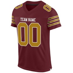Custom Burgundy Old Gold-White Mesh Authentic Football Jersey Custom Burgundy Old Gold-White Mesh Authentic Football Jersey
