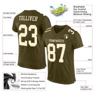 Custom Olive Cream Mesh Authentic Salute To Service Football Jersey Custom Olive Cream Mesh Authentic Salute To Service Football Jersey