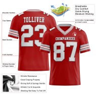 Custom Red White-Gray Mesh Authentic Football Jersey Custom Red White-Gray Mesh Authentic Football Jersey