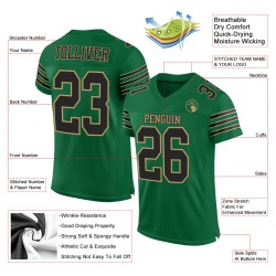 Custom Kelly Green Black-Old Gold Mesh Authentic Football Jersey Custom Kelly Green Black-Old Gold Mesh Authentic Football Jersey