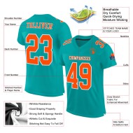 Custom Aqua Orange-White Mesh Authentic Football Jersey Custom Aqua Orange-White Mesh Authentic Football Jersey