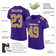 Custom Purple Old Gold-White Mesh Authentic Football Jersey Custom Purple Old Gold-White Mesh Authentic Football Jersey