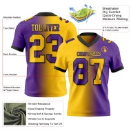 Custom Purple Yellow-Black Mesh Authentic Gradient Fashion Football Jersey Custom Purple Yellow-Black Mesh Authentic Gradient Fashion Football Jersey