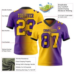 Custom Purple Yellow-Black Mesh Authentic Gradient Fashion Football Jersey Custom Purple Yellow-Black Mesh Authentic Gradient Fashion Football Jersey