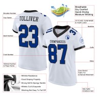Custom White Royal-Black Mesh Authentic Football Jersey Custom White Royal-Black Mesh Authentic Football Jersey