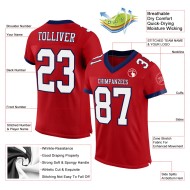 Custom Red White-Navy Mesh Authentic Football Jersey Custom Red White-Navy Mesh Authentic Football Jersey