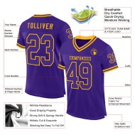 Custom Purple Gold Mesh Authentic Throwback Football Jersey Custom Purple Gold Mesh Authentic Throwback Football Jersey